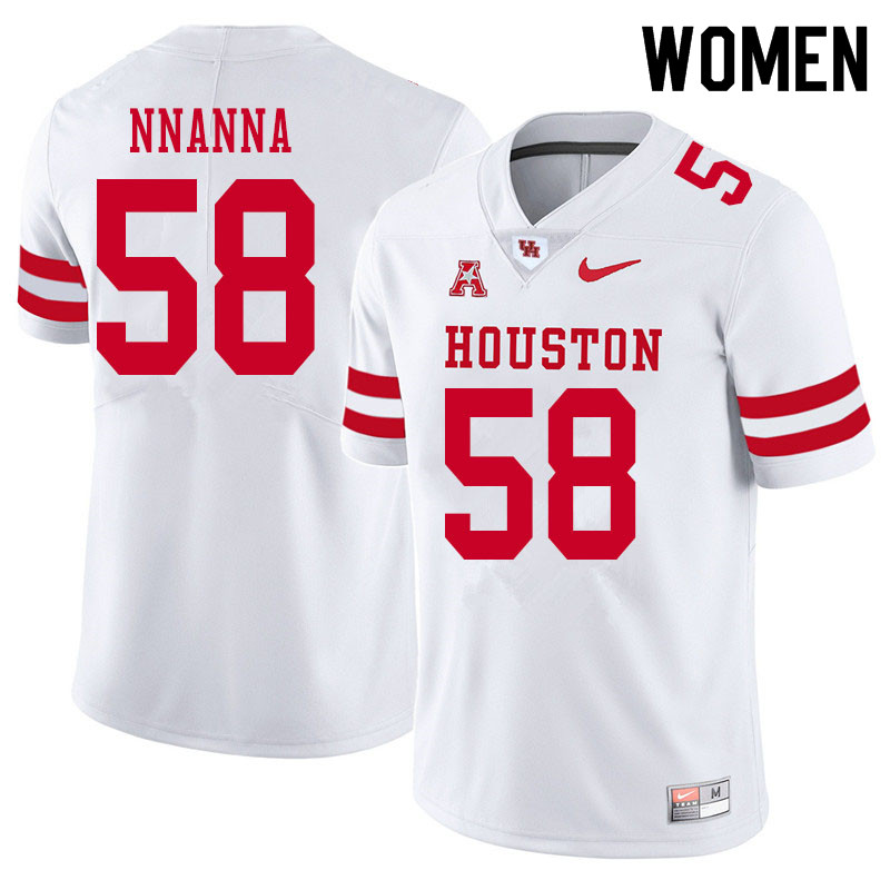 Women #58 Ugonna Nnanna Houston Cougars College Football Jerseys Sale-White